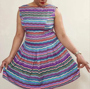 Shoshanna-Multicolor striped‎ dress